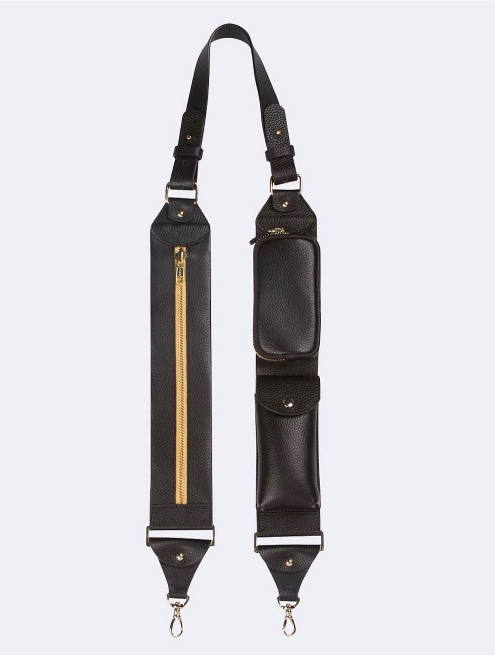 Bandolier Black Leather Crossbody Card & Strap Organizer - Picture 4 of 8
